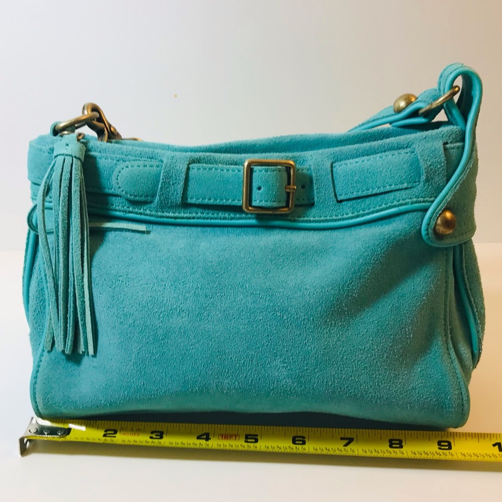LAST CHANCE MOVING New Beautiful Leather GAP Handbag Turquoise Suede